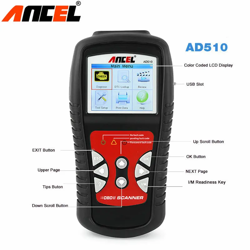 Prix pour Code Lecteurs Scan Outils ANCEL AD510 OBDII OBD2 Scanner Automotivo Escáner PEUT Analyseur de Moteur De Voiture Lecteur de Code De Diagnostic-Outil Prix pour Code Lecteurs Scan Outils ANCEL AD510 OBDII OBD2 Scanner Automotivo Escáner PEUT Analyseur de Moteur De Voiture Lecteur de Code De Diagnostic-Outil