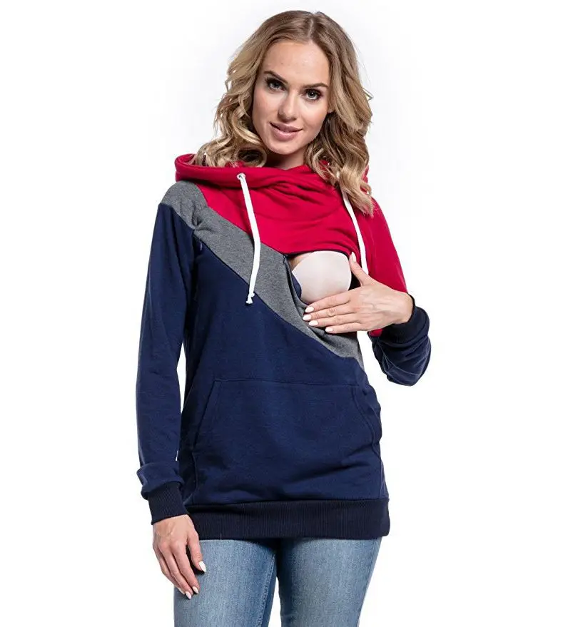 Plus-Size-Pregnancy-Nursing-Long-Sleeves-Maternity-Clothes-Hooded-Breastfeeding-Tops-Patchwork-T-shirt-for-Pregnant (1)