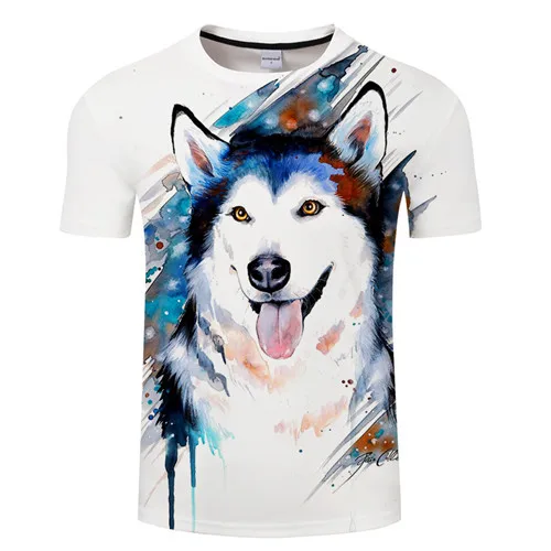 Husky by Pixie cold Art, Забавные футболки, 3d мужские футболки, футболки с собаками, мужские футболки, Hombre, топы с животным принтом, футболки, бренд ZOOTOP B - Цвет: TX346