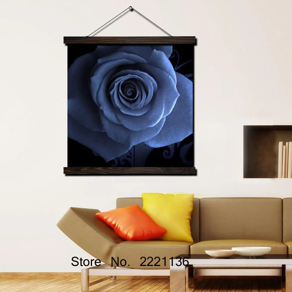 

Blue Flower In the Eyes HD Print Scroll Paintings Wall Art Printed Hanging Framed Canvas Painting Modern Home Decoration