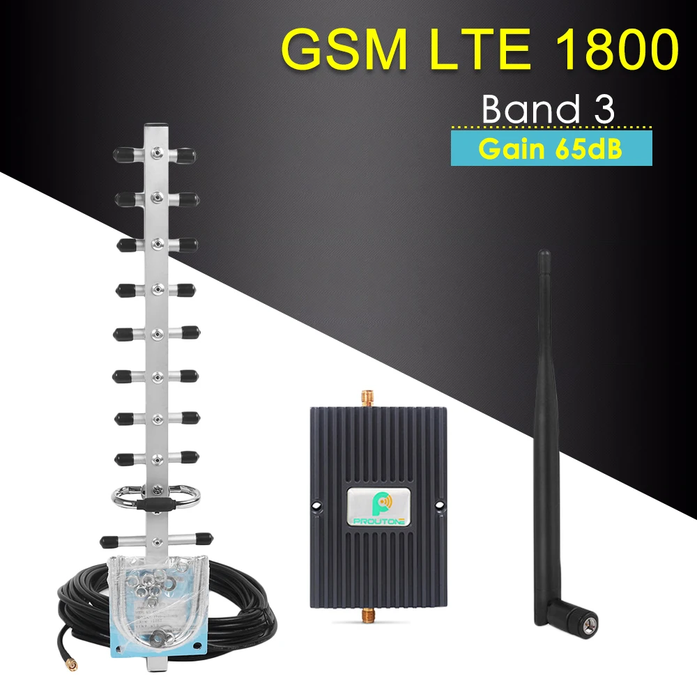 

GSM Repeater LTE 1800MHz Cell Phone Signal Booster 65dB 2g 4g LTE Amplifier Mobile Phone Signal Repeater Booster+Antenna Fullset