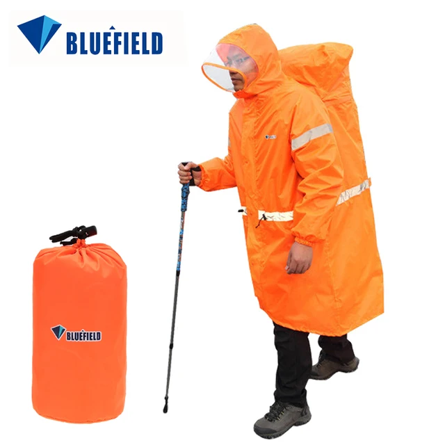 US $19.28 Bluefield Unisex Reflective Outdoor Backpack Raincoat Rain Cover Onepiece Rain Poncho Cape Jacket 