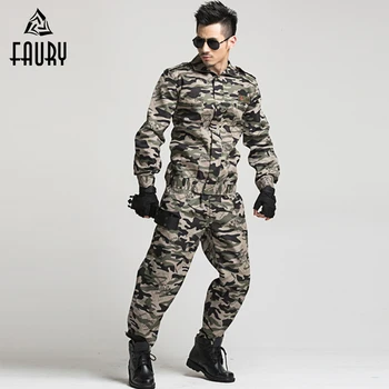 

2018 Military Uniform Camouflage Suit Army Tactical Cargo Pants Combat Uniform Army Men's CS Clothing Sets Jacket+Pant Clothes