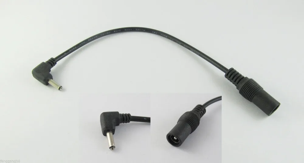 

10pcs CCTV DC Power Adapter Cord Cable 5.5x2.1mm Female To Right Angle 3.5x1.35mm Male 21cm