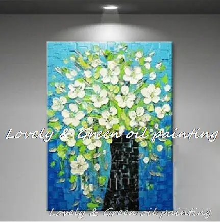 Handpainted modern home decoration wall art picture white orchid ...