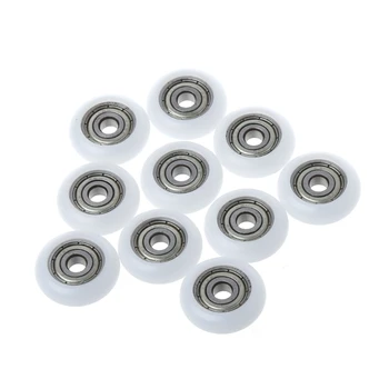 

10pcs 5*23*7mm Nylon Plastic Carbon Steel Bearings Pulley Wheels Embedded Groove Suitable For Furniture Hardware Accessories