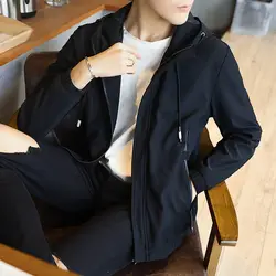 Весенняя куртка мужская мода с капюшоном Молодежная куртка, Мужская Корейская повседневная одежда мужская одежда