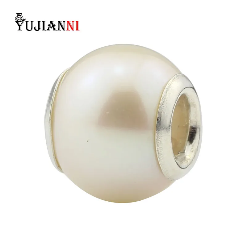 

AAA Freshwater Pearl Charms 12mm Beads 4.5mm 925 Sterling Silver Hole Nature Size Fit European Brand Bracelet & Necklace Jewelry