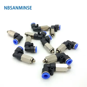 

10Pcs/lot PLL M5 1/8 1/4 3/8 1/2 Extended Male Elbow Air Fitting Pneumatic PU PA tube Fitting NBSANMINSE