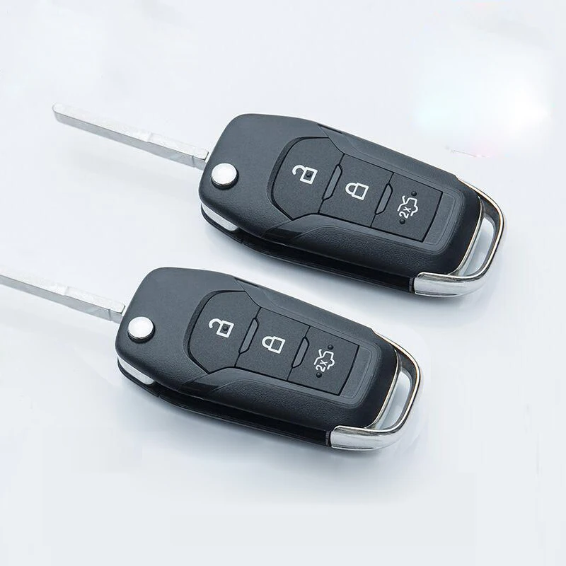 

3 Button Flip Folding Remote Key Case Shell For Ford Escort Mondeo Everest With HU101 Key Blade Fob Key Blank Cover
