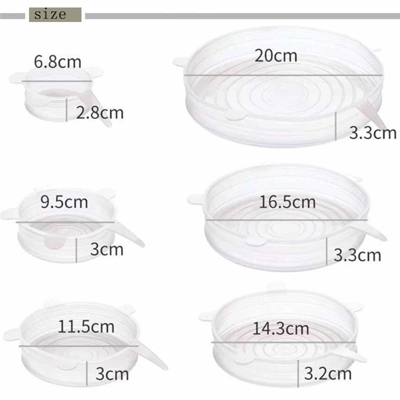 6 шт. силиконовая крышка для чашек крышка чаши фруктовое постельное белье пищевая упаковка чаша крышка горшок герметичные крышки кухонная утварь