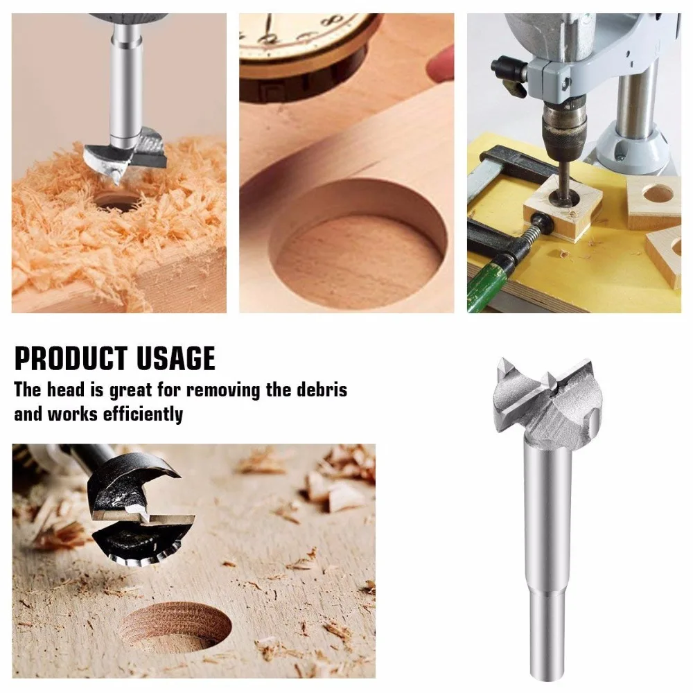 17Pcs Forstner Bit Set Drill Bits Tungsten High Speed Steel Woodworking Hole Saw Set Wood Drill Bits Auger Opener for Woodworkin