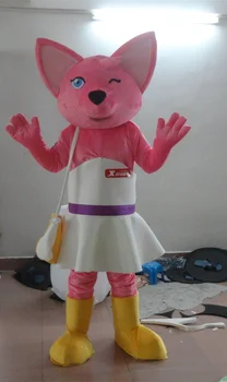 

cute adult pink fox mascot costume free shipping