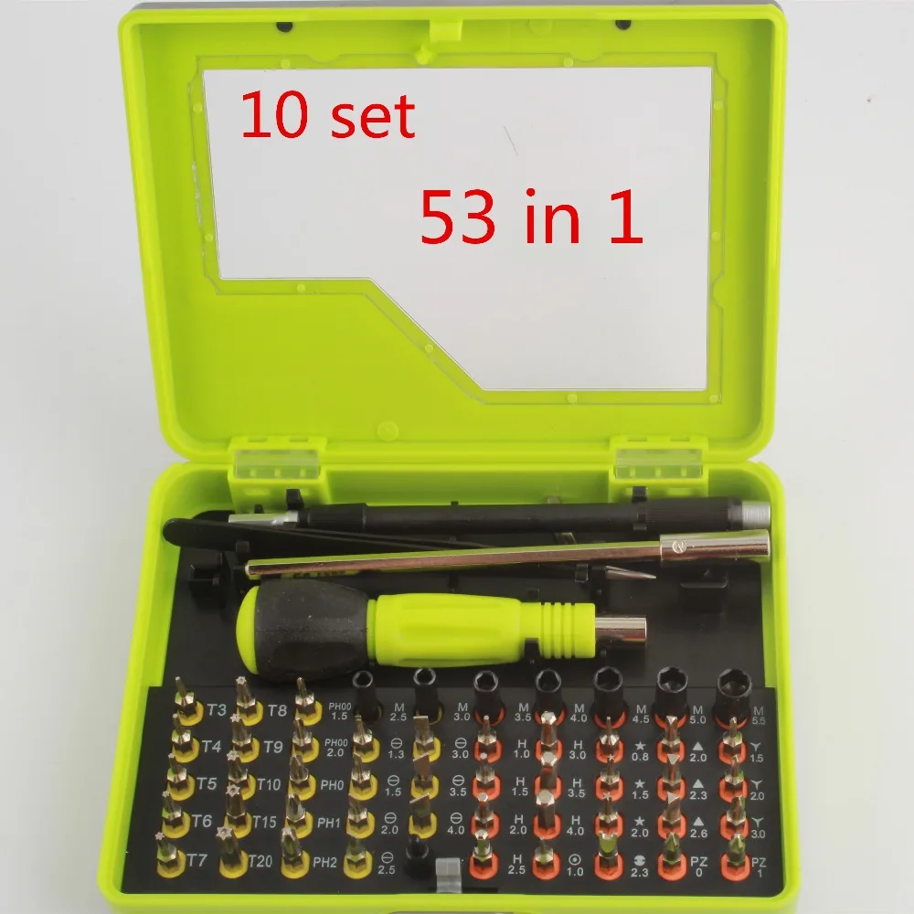 

10 set 53 in1 Multi-purpose precision Magnetic Screwdriver Set PC Notebook phone opening tools free shipping