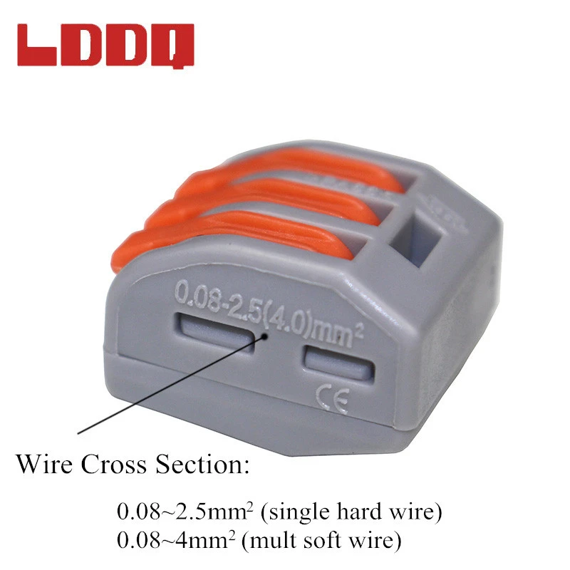 

LDDQ 10PCS PCT213 Connector Universal Compact Wire Wiring Connectors 3 Pin Conductor Terminal Block Level AWG 28-12