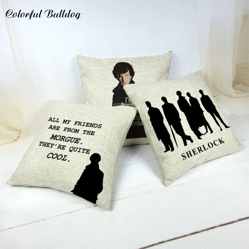 

Wholesale Holmes Cushion Covers Popular TV Peripheral Lettering Design Home Bedding Bean Bag Sofa Decorative Throw Pillowcover