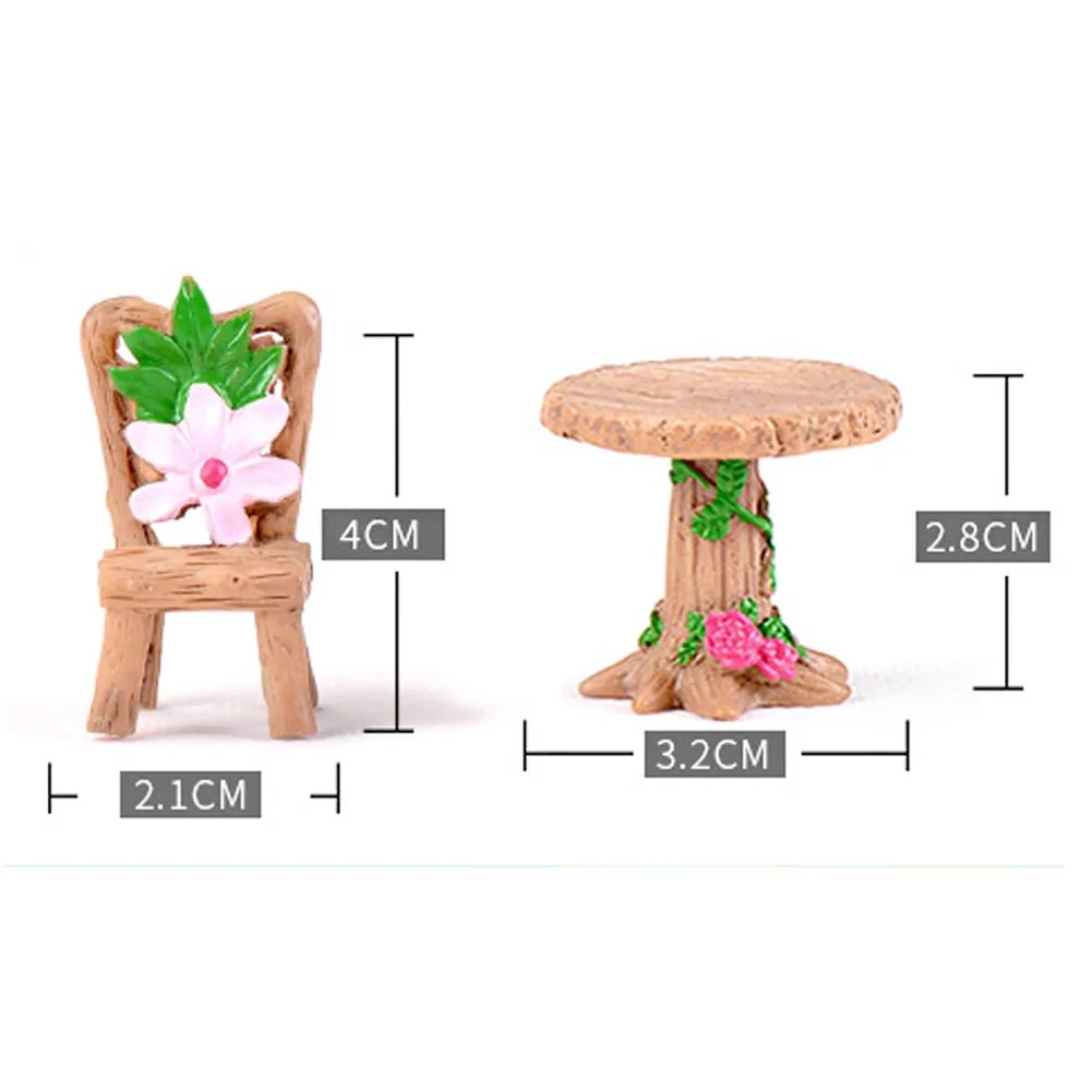Стол стул мох микро пейзаж смолы ремесло орнамент Сказочный Сад, миниатюра фигурка для террариума украшение для бонсай кукольный домик