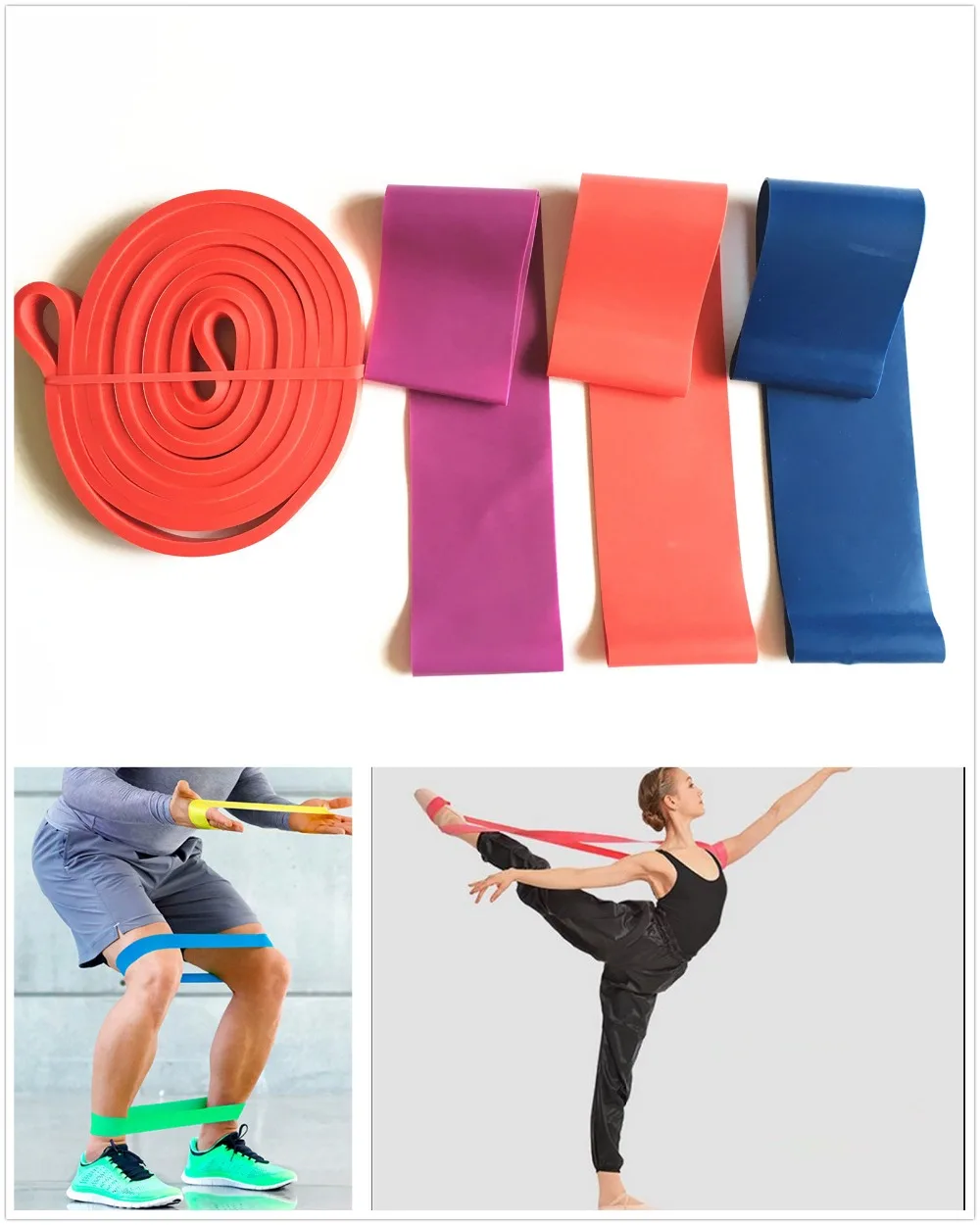 Fitness Rubber Resistance Bands Set Fitness Home Training Women Exercise Kit