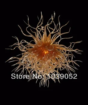 Online Free Shipping Cheap European Amber Blown Glass Modern Acrylic Chandelier