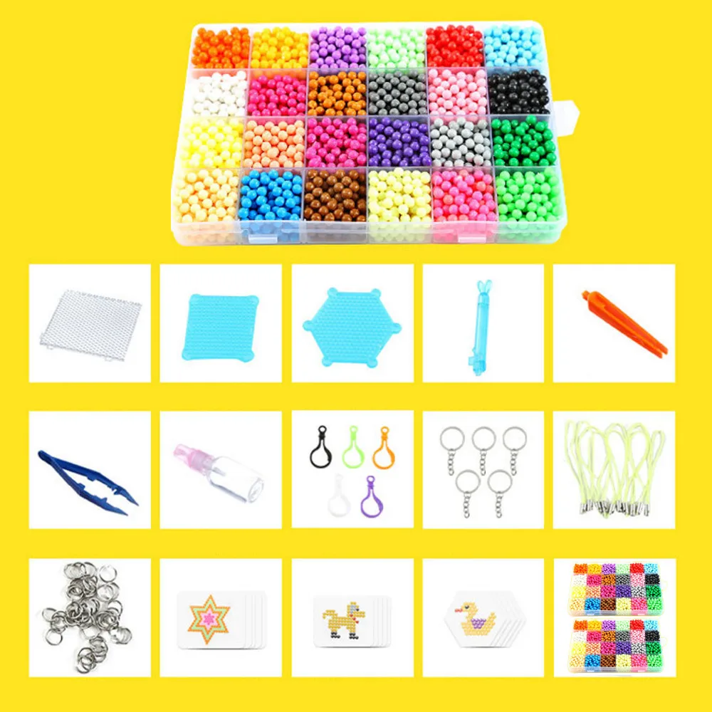 13000Pcs Refill Fuse Water Bead Sticky Pegboard Kids Toy DIY Craft Art Gift