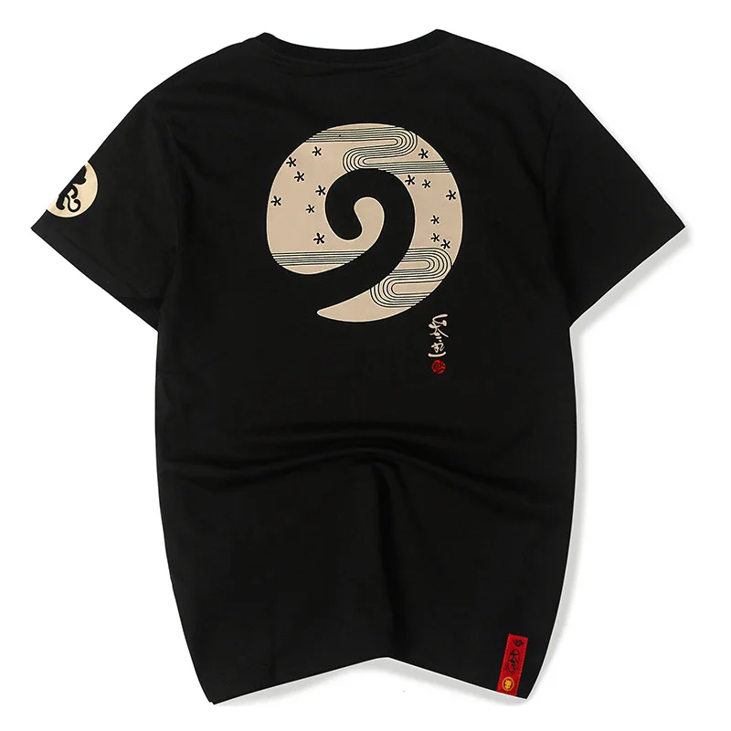Men T Shirts Tops Tees High Quality Chinese Japanese Style T-shirts Fashion Homme Funny Top Short Sleeve Tshirt US Size XS-XL | Мужская