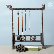 Из Красного Дерева, держатель для туалетной щетки традиционная китайская кисть для подвешивания каллиграфическая ручка держатель 12/14/16, крючки, станок и курица-wing» и «деревянная ручка Подставка для подвешивания