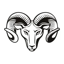 High Quality Living Room Hollow Out Rams Head Wall Stickers PVC Art Home Decor Animal Wall