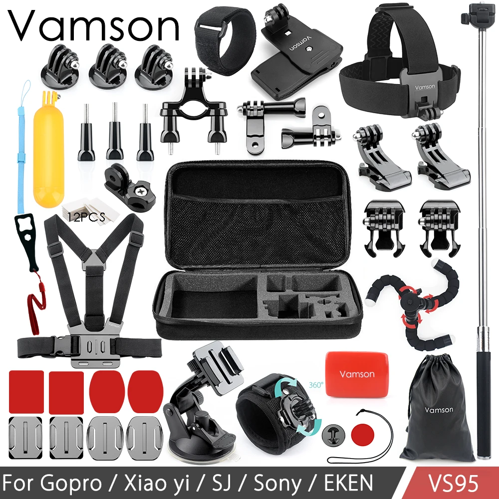 

Vamson For Gopro Accessories set for Go pro hero 6 5 4 3+ kit for Xiaomi Camera for sjcam Monopod Mount VS95