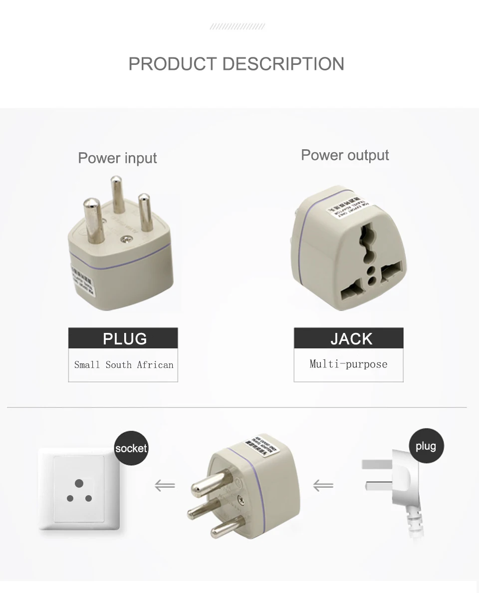 Универсальный сетевой переходник UK/US/EU/AU к небольшому для Южноафриканской штепсельной AC Мощность мульти выход адаптер 3 pin дорожный преобразователь разъем Индия путешествия