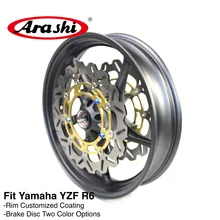 Arashi YZF R6 2006-2012 Front Wheel Rim Front Brake Disc Rotors For YAMAHA YZF R 6 YZF-R6 2006 2007 2008 2009 2010 2011 2012 R1 for yamaha yzf r6 2008 2009 2010 11 12 13 14 complete all silver abs fairings 3mm thick injection plastic kits