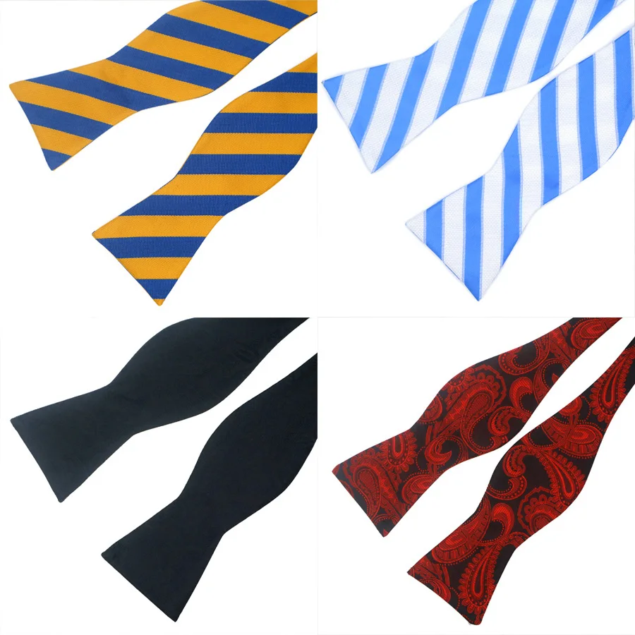 

GHLB 33-36C New 100% Silk Mens Self Tied Bow Tie Adjustable Bowtie Self-tied ties Paisley Stripe Butterfly Wedding Party
