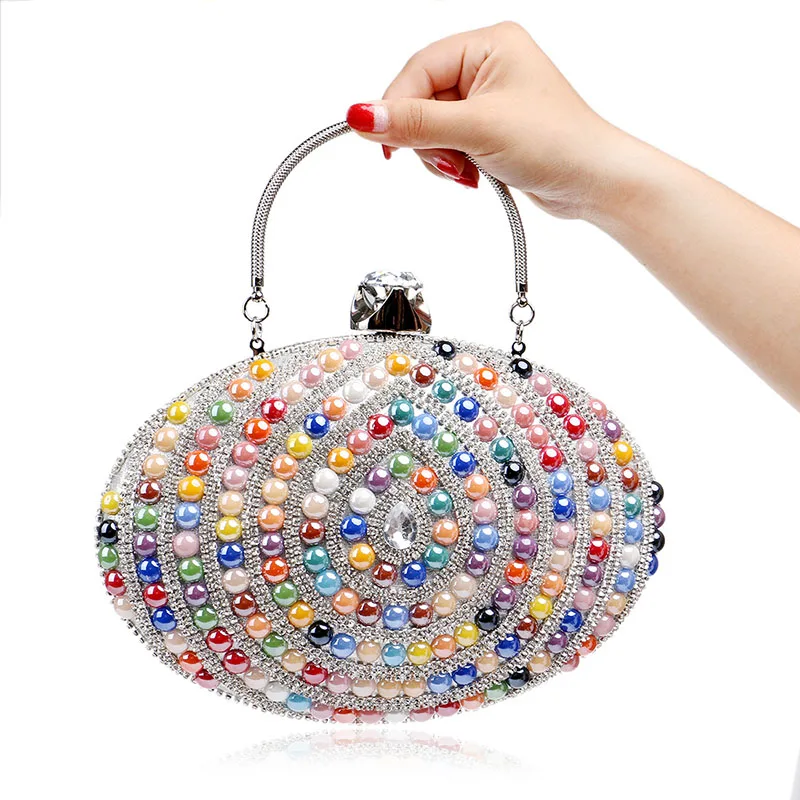 

2018 New Luxury Crystal Evening Bag Lady Diamond Party Purse Soiree Pochette Women Chain Handbags Wedding Clutch Bag Day