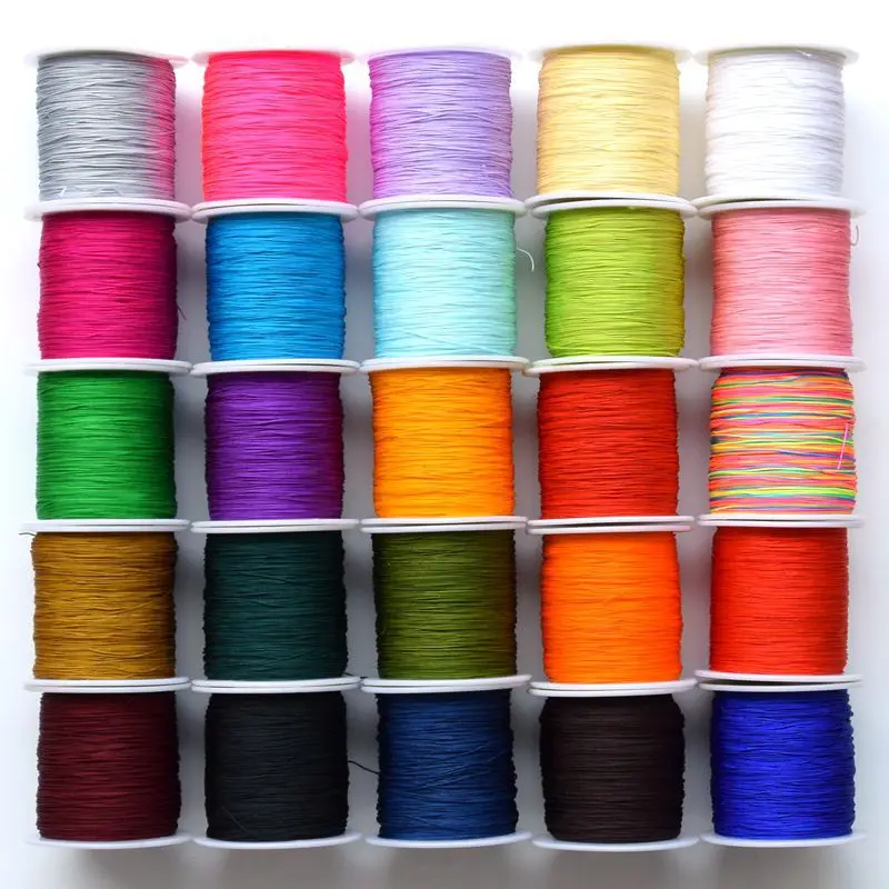 

140m Length Cords Black Red Pink Blue White Diameter 0.4mm Nylon Rope Weave String Thread for Bracelet Making Diy Findings
