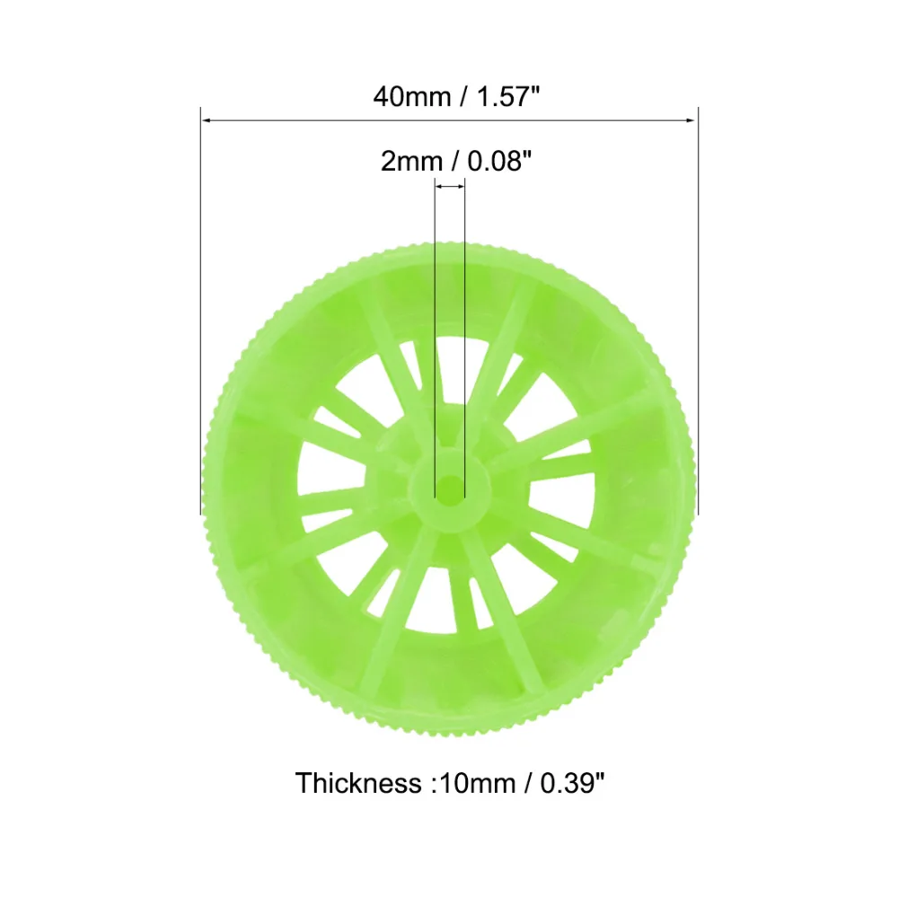 UXCELL Hot Selling 1pcs HB402AH 40mm Dia. 10mm Thickness Rubber Toy Car Wheel Green for RC Remote Control Airplane