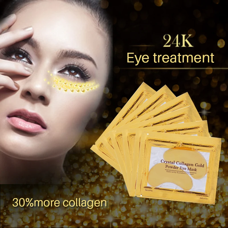 20pcs(10pack) Collagen Gold Powder Eyes Masks Crystal Eye Mask Anti