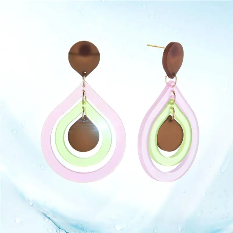 

Acrylic Earrings 2019 Big Statement Earrings For Women Resin Oval Geometric Drop Dangle Earrings Bohemian Jewelry