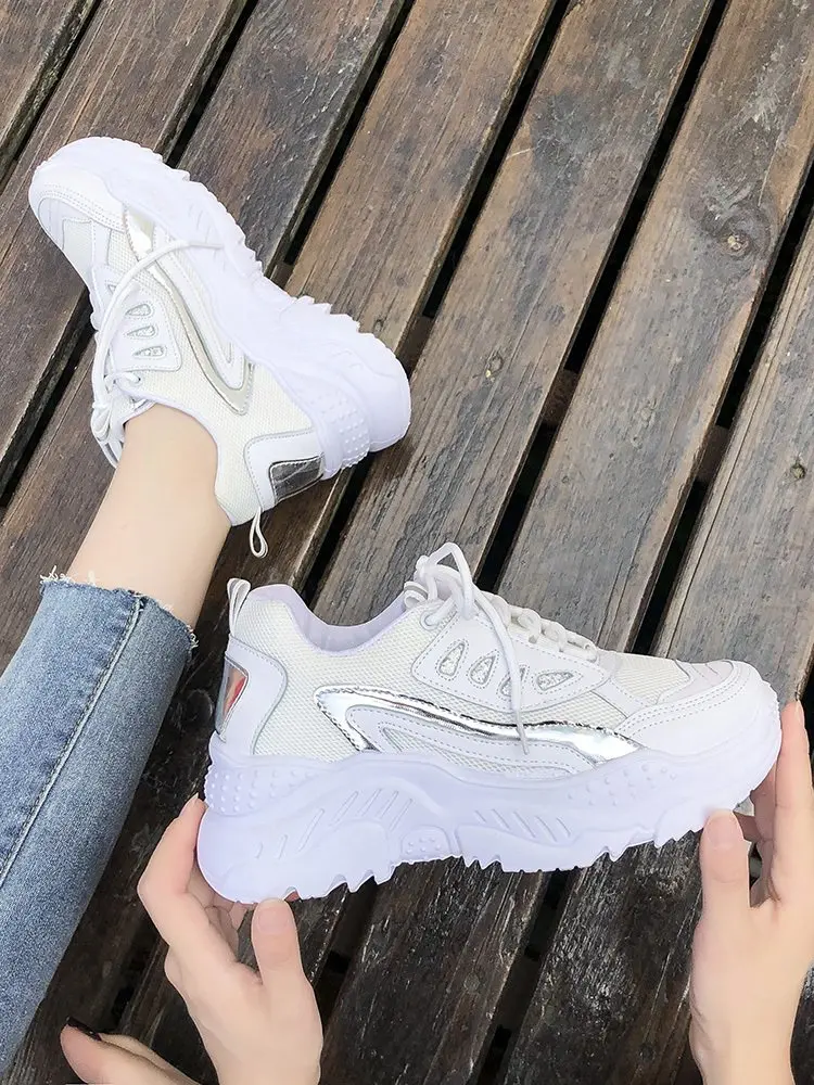 Mhysa Women Sneakers Fashion Casual Shoes Woman Comfortable Breathable Mesh Flats Female Platform vulcanized shoes T1092