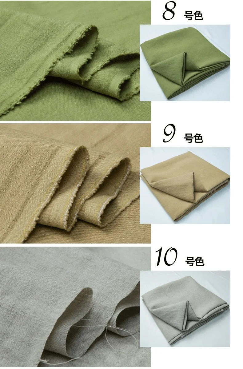 10 цветов: Японский натуральный чистый Лен ткань, сплошной цвет, шитье для одежды, домашний декор, подушка, диван, ремесло у двора