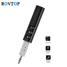 Rovtop автомобильный комплект громкой связи Bluetooth, автомобильный 3,5 мм разъем Aux Bluetooth, беспроводной музыкальный MP3 аудио адаптер, приемник для наушников Z2