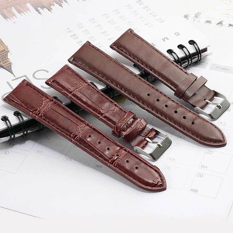 

Fashion Leather Watchbands 20mm Women Men Watch Wristbands Creative Slub Pattern Soft Strap Pin Buckle Watches Accessories