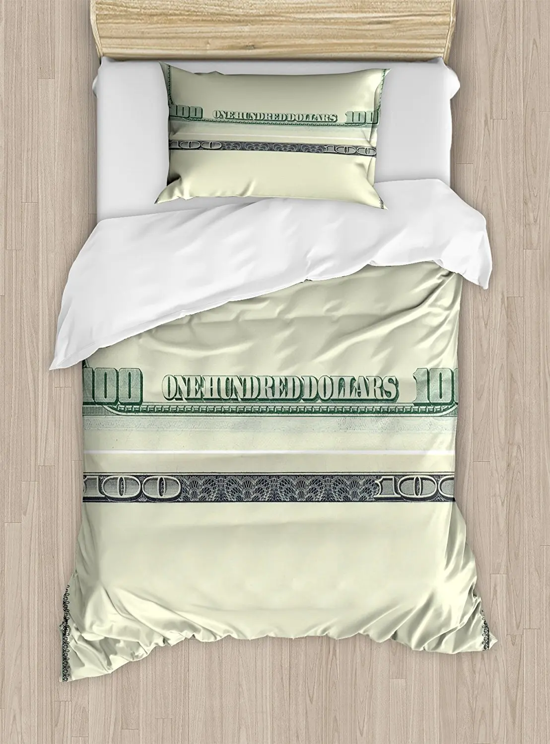 Money Duvet Cover Set Hundred Dollar Bill Century Note Design American