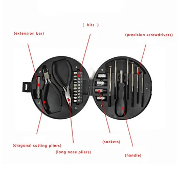 

24PCS/Set Tools Set Professional Multi Purpose Carbon Steel Changeable Head Practical Wide Application for Home Car