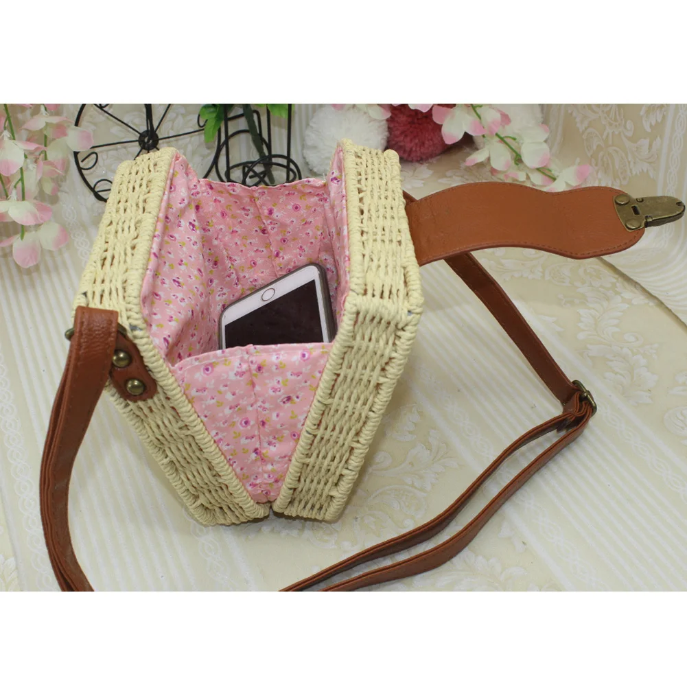 США Мода Повседневная Женская Девушка ротанга Плетеная соломенная сумка квадратная сумочка с тесьмой через плечо пляжные летние сумки