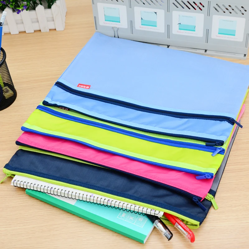 M&G stationery A4 / B5 bag quality breathable soft double zipper bag