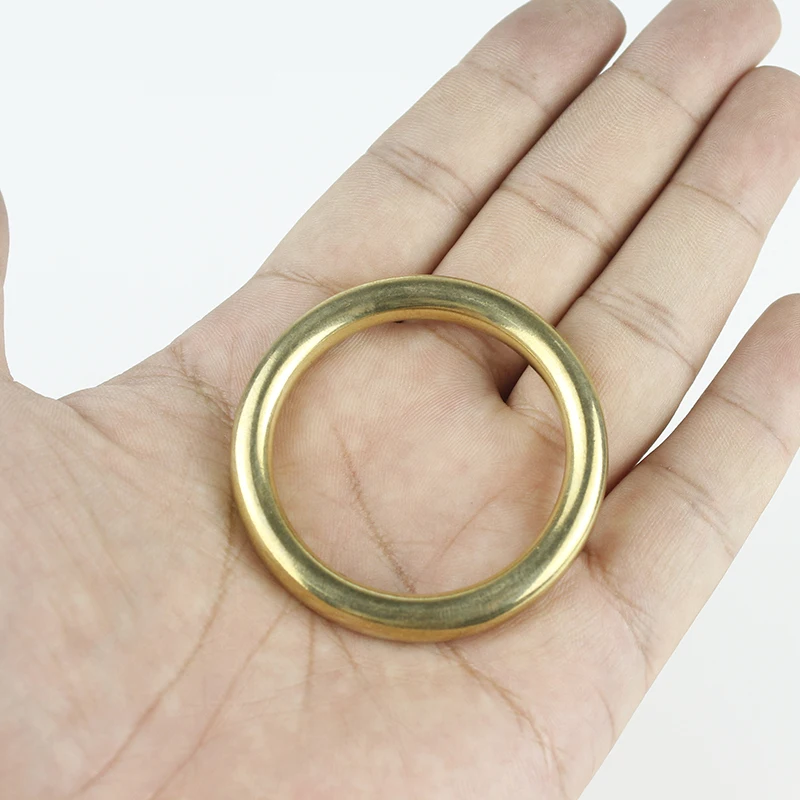 Handbag Hardware Accessories Belt Buckle Solid Brass Cast O-Ring Seamless Round Buckle for Webbing Leather Craft bag strap belt pet collar