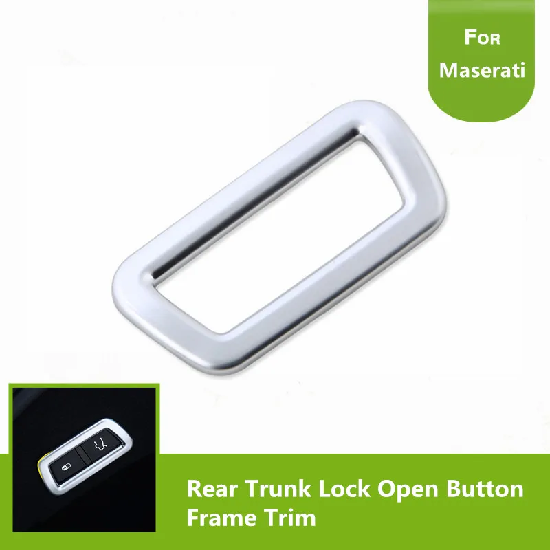 

Car Interior Accessories ABS Chrome Rear Trunk Lock Open Button Frame Cover Trim Sticker For Maserati Levante 2016 2017