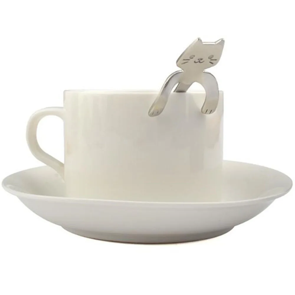One Piece Cute Cat Pattern Flatware Long Handle Spoon