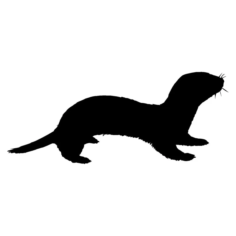 16*6 7 см Милая выдра Weasel контур животного блесток и наклейка черный/серебряный