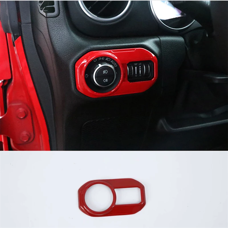 Для Jeep Wrangler JL для переключателя передних фар Кнопка украшения ручка крышки наклейки ABS аксессуары стайлинга автомобилей
