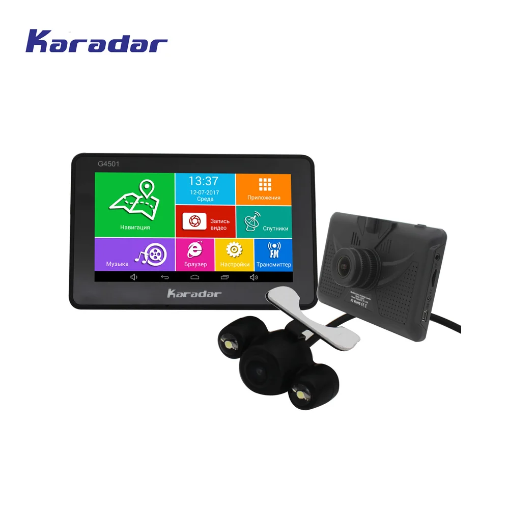 Karadar Best продать автомобиль GPS 4.5 дюймов IPS экран 854*480 Android 4.4 DDR3 512 МБ Bluetooth MTK8127 Cortex a7 *